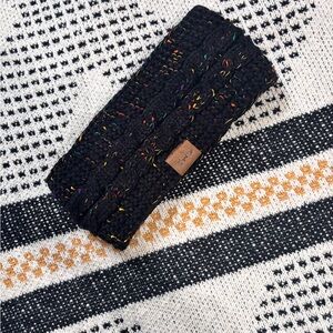 CLEARANCE! Chic Black Knit Headband with Multicolor Accents